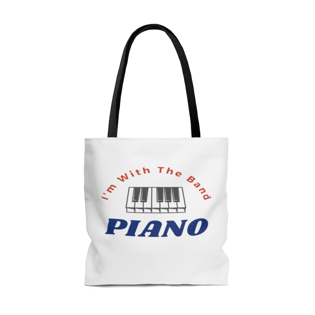 I'm With The Band Piano Tote Bag | Music Gifts Depot