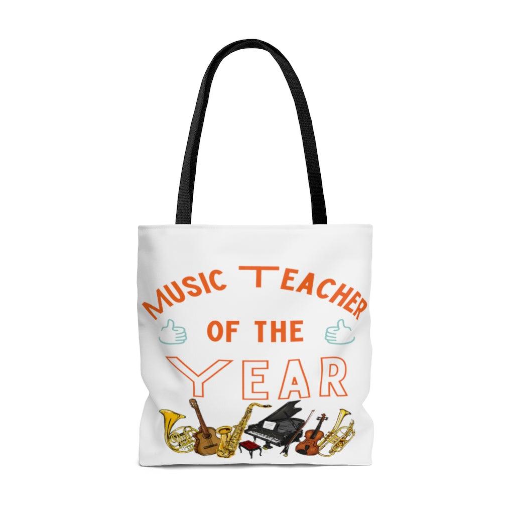 Music Teacher Of The Year Tote Bag - Music Gifts Depot