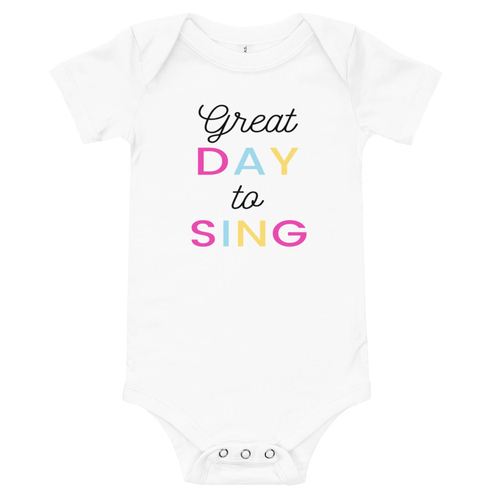 Great Day To Sing Baby short sleeve one piece - Music Gifts Depot