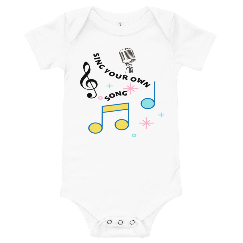 Sing Your Own Song Baby short sleeve one piece - Music Gifts Depot