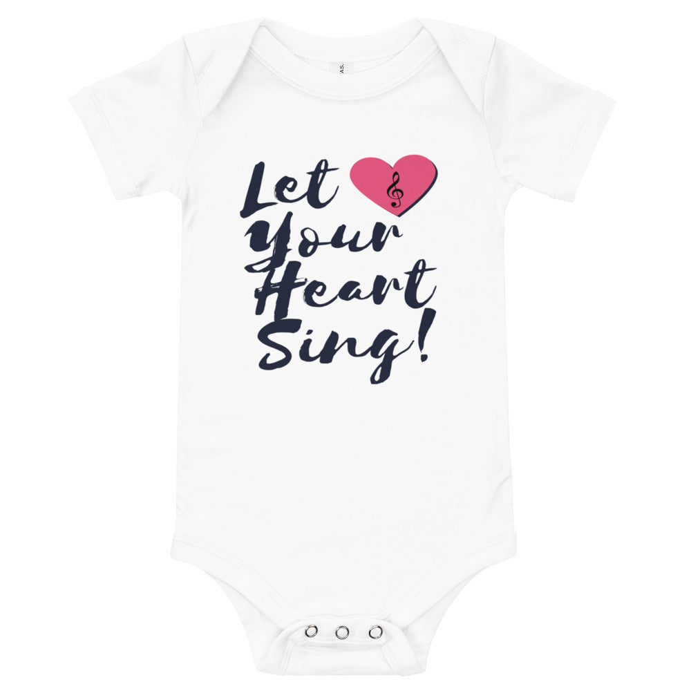 Let Your Heart Sing Baby short sleeve one piece - Music Gifts Depot