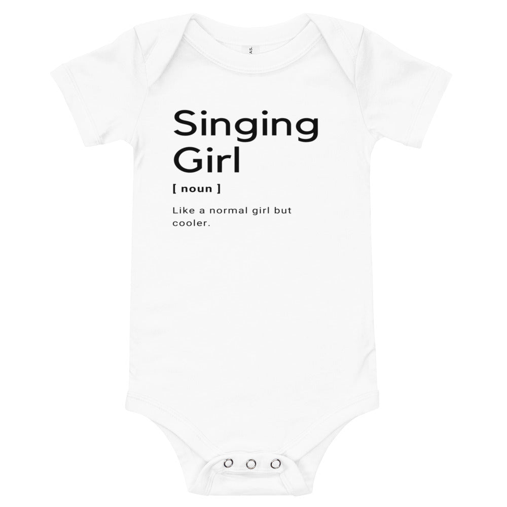 Singing Girl Baby short sleeve one piece - Music Gifts Depot