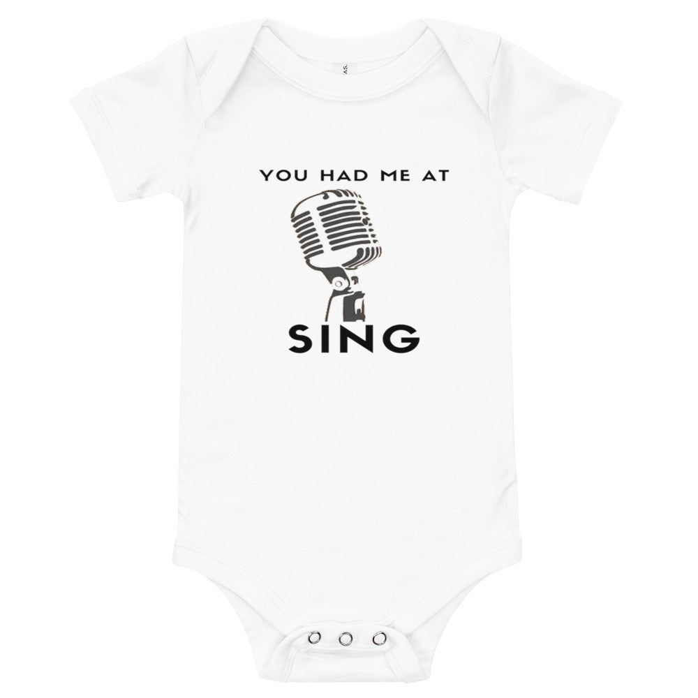 You Had Me At Sing Baby short sleeve one piece - Music Gifts Depot