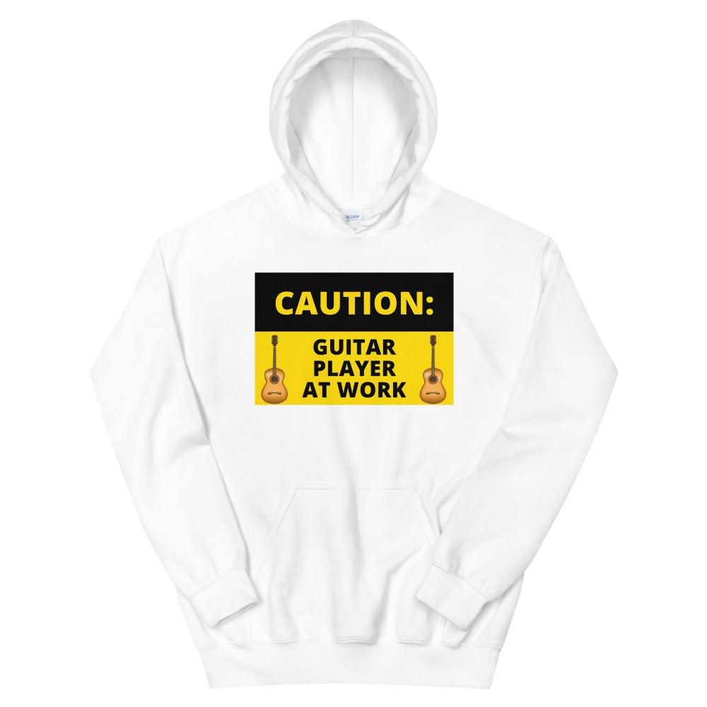 Caution Guitar Player At Work Hoodie - Music Gifts Depot