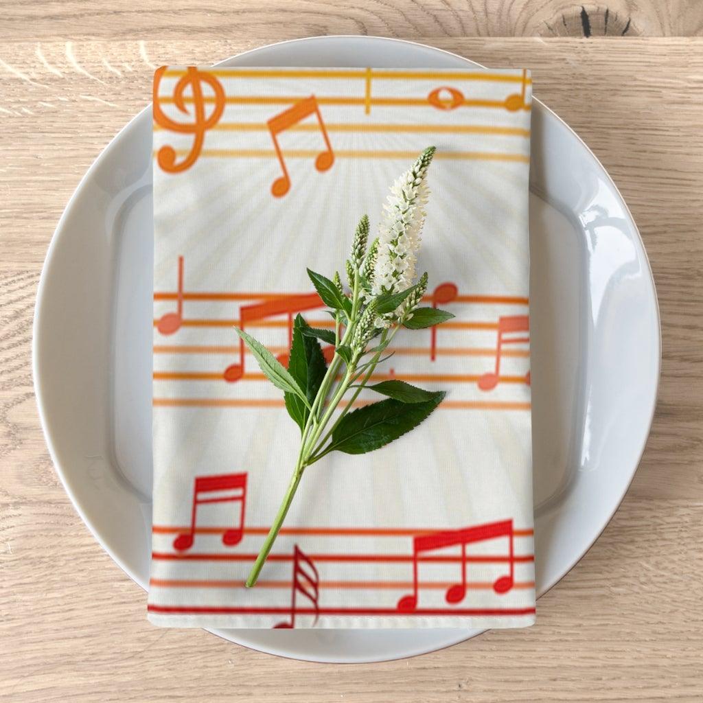 Colorful Music Note Cloth Napkins Set Of 4 - Music Gifts Depot