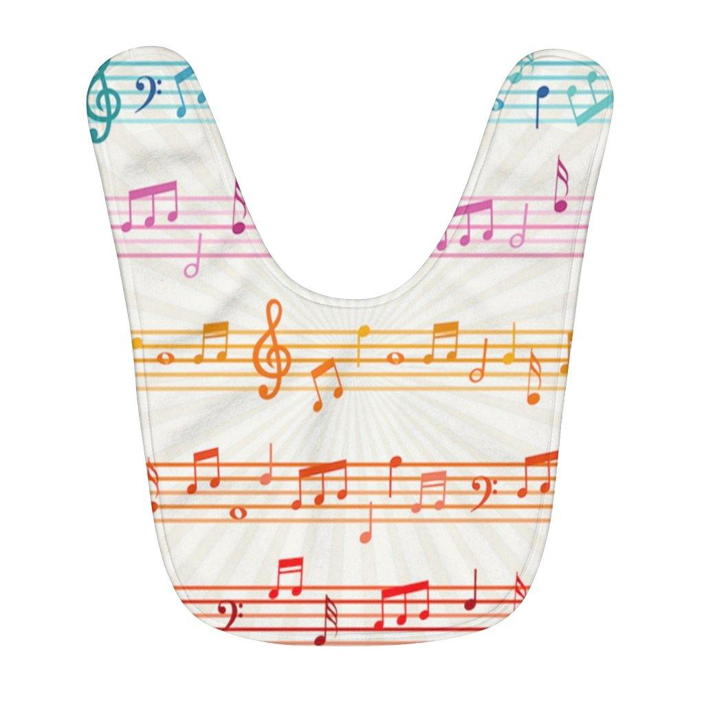 Colorful Music Note Fleece Baby Bib - Music Gifts Depot
