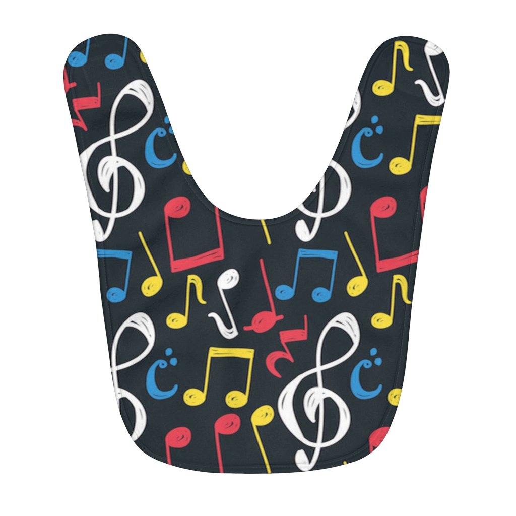 Colorful Music Note Fleece Baby Bib - Music Gifts Depot