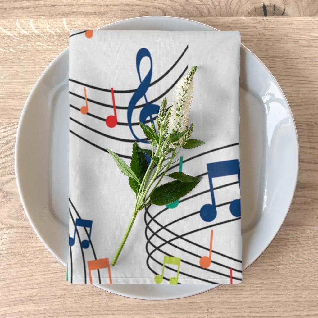 Colorful Music Note Napkins Set Of 4 - Music Gifts Depot