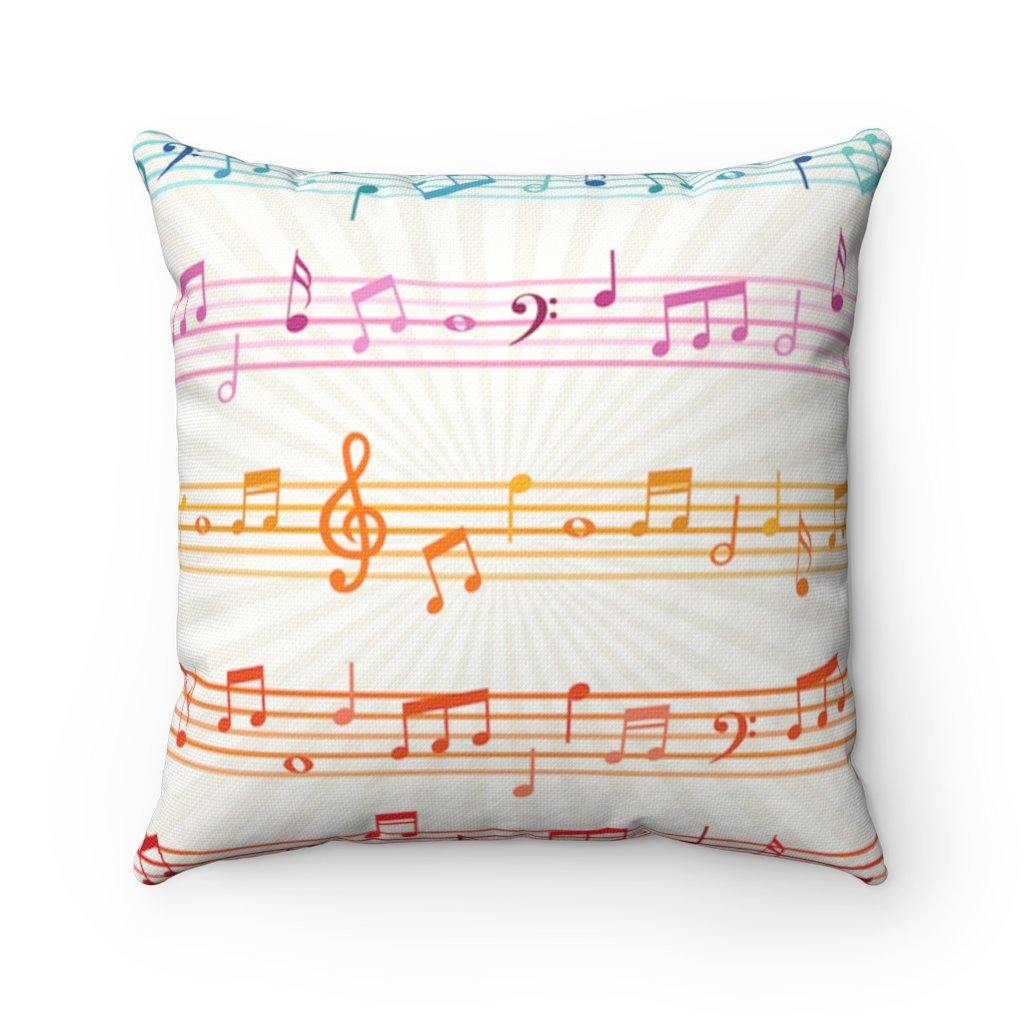 Colorful Music Note Square Pillow - Music Gifts Depot