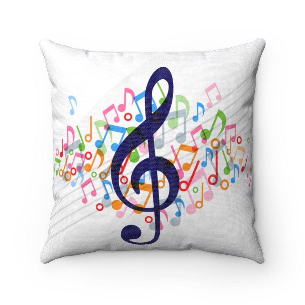 Colorful Music Note Square Pillow - Music Gifts Depot