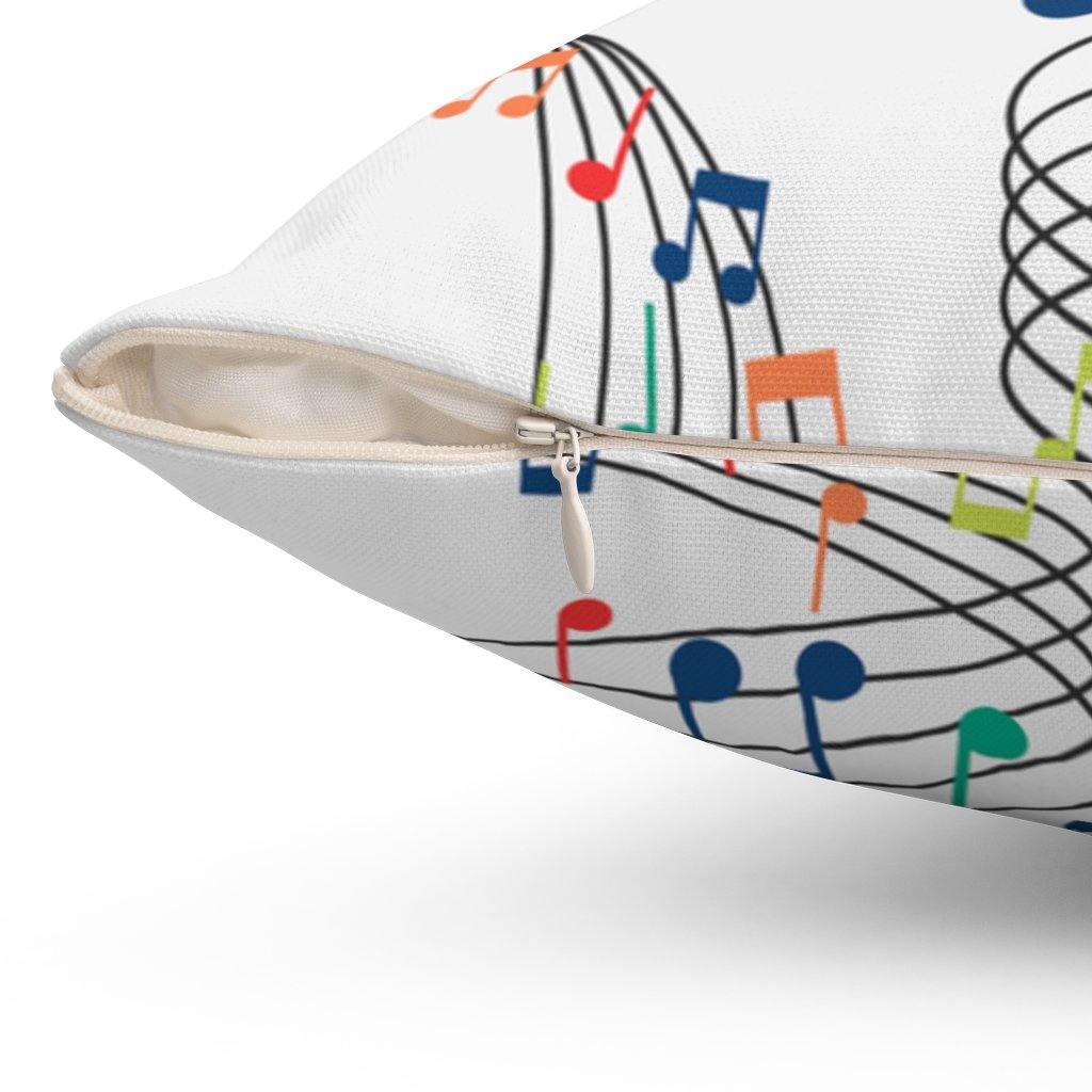 Colorful Music Note Square Pillow - Music Gifts Depot