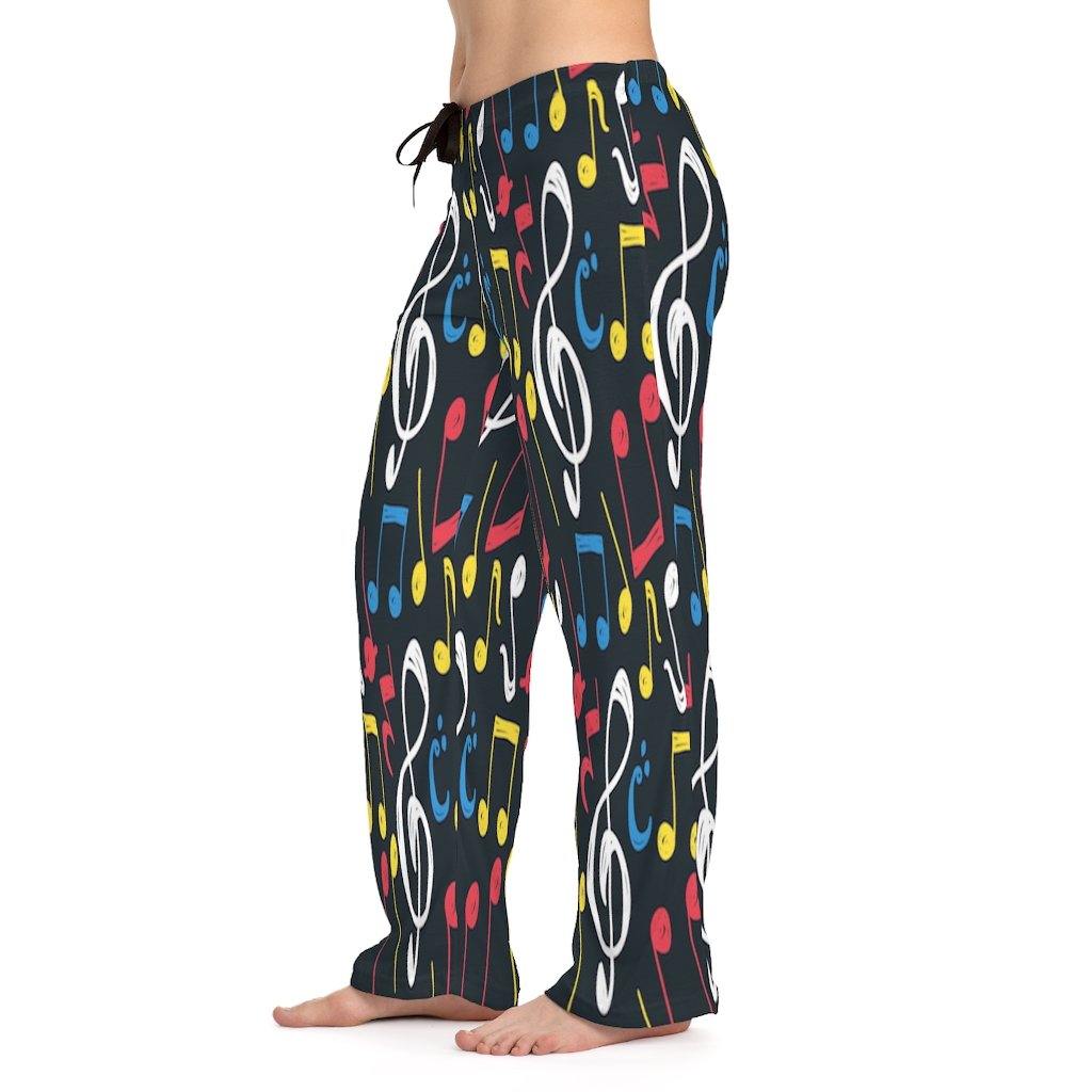 Colorful Music Note Women's Pajama Pants - Music Gifts Depot