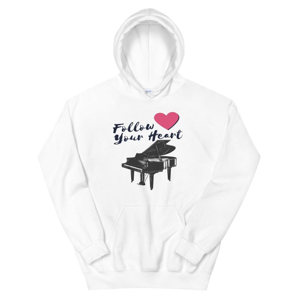 Follow Your Heart Piano Hoodie - Music Gifts Depot
