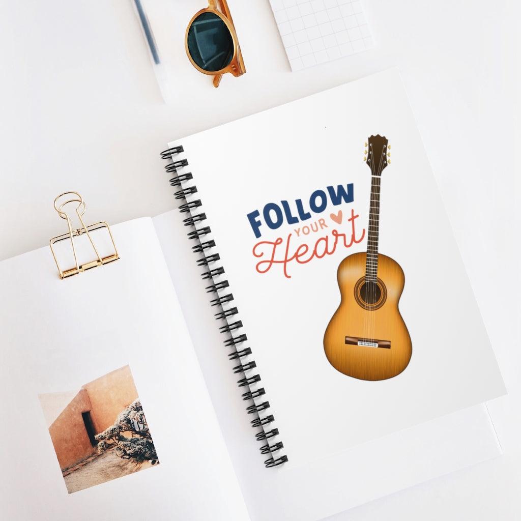 Follow Your Heart Spiral Notebook - Music Gifts Depot