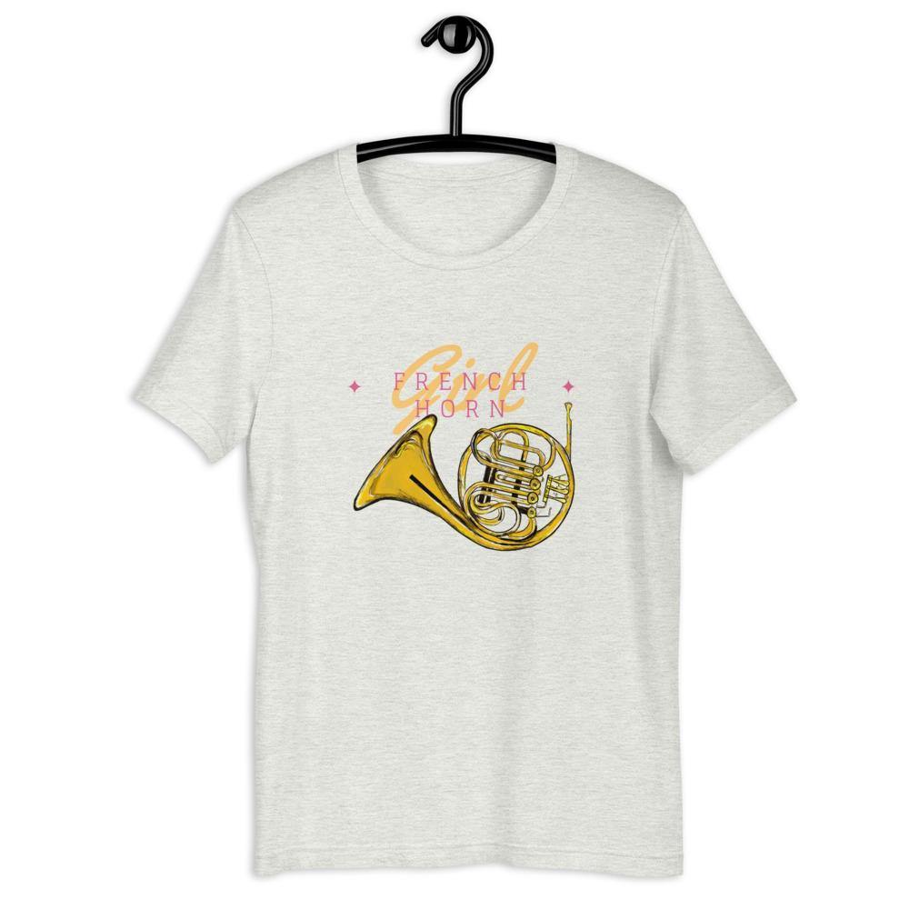 French Horn Girl T-Shirt - Music Gifts Depot