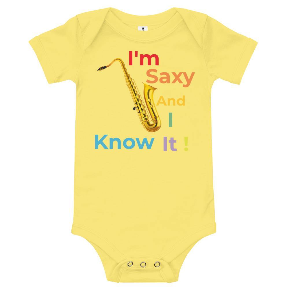 I'm Saxy And I Know It Music Baby short sleeve one piece - Music Gifts Depot