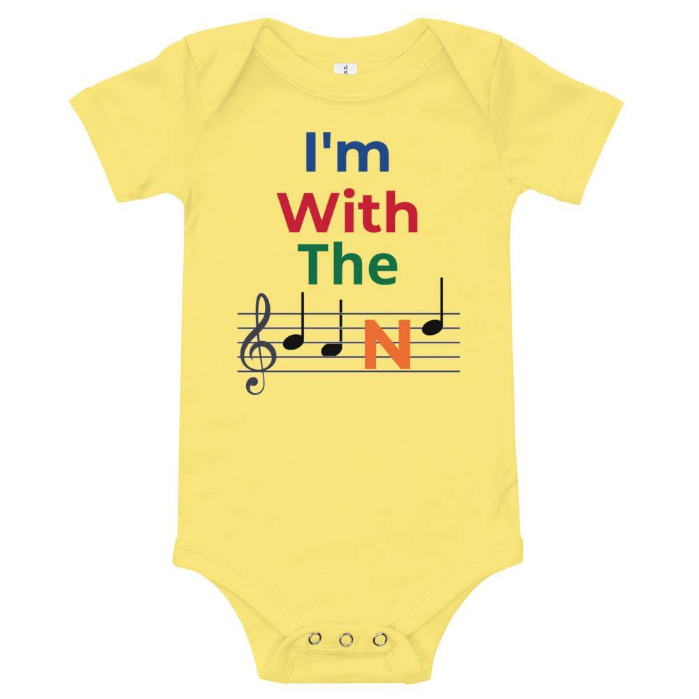 I'm With The Band Music Baby short sleeve one piece - Music Gifts Depot