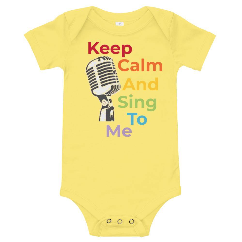 Keep Calm And Sing To Me Music Baby short sleeve one piece - Music Gifts Depot