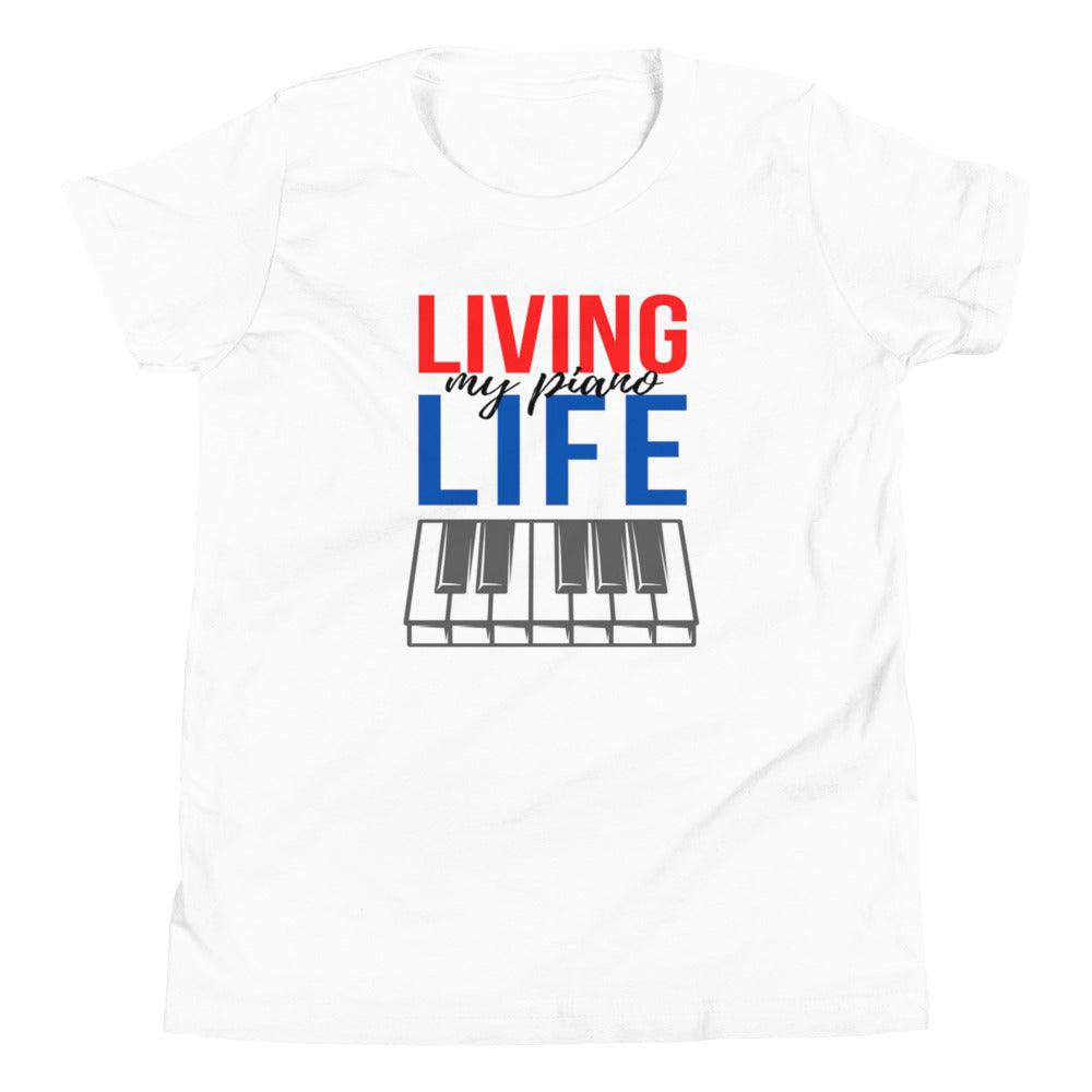 Living My Piano Life Youth Kids T-Shirt - Music Gifts Depot