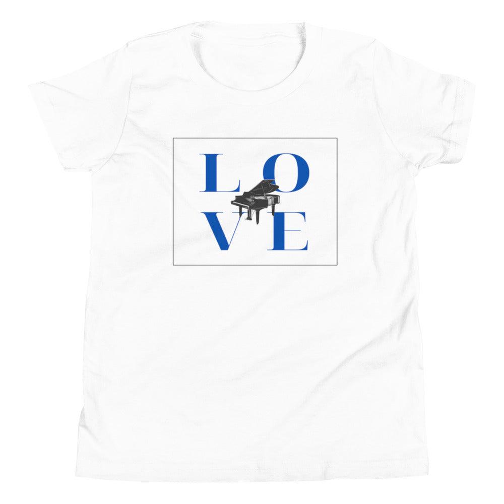 Love Piano Youth Kids T-Shirt - Music Gifts Depot