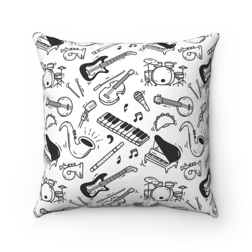 Music Instruments Square Pillow - Music Gifts Depot