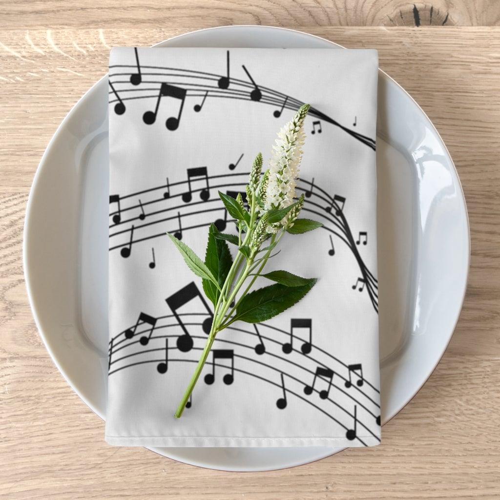 Music Note Cloth Napkins Set Of 4 - Music Gifts Depot