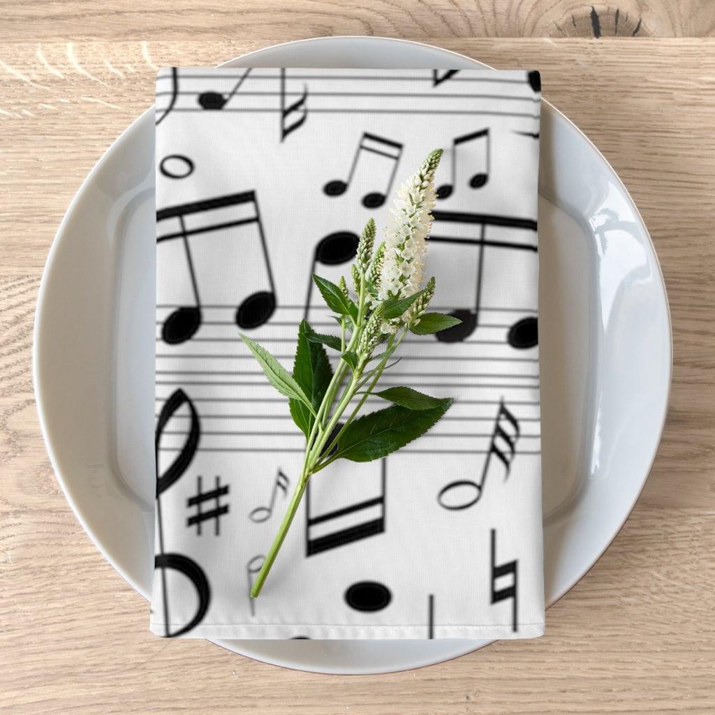 Music Note Cloth Napkins Set Of 4 - Music Gifts Depot