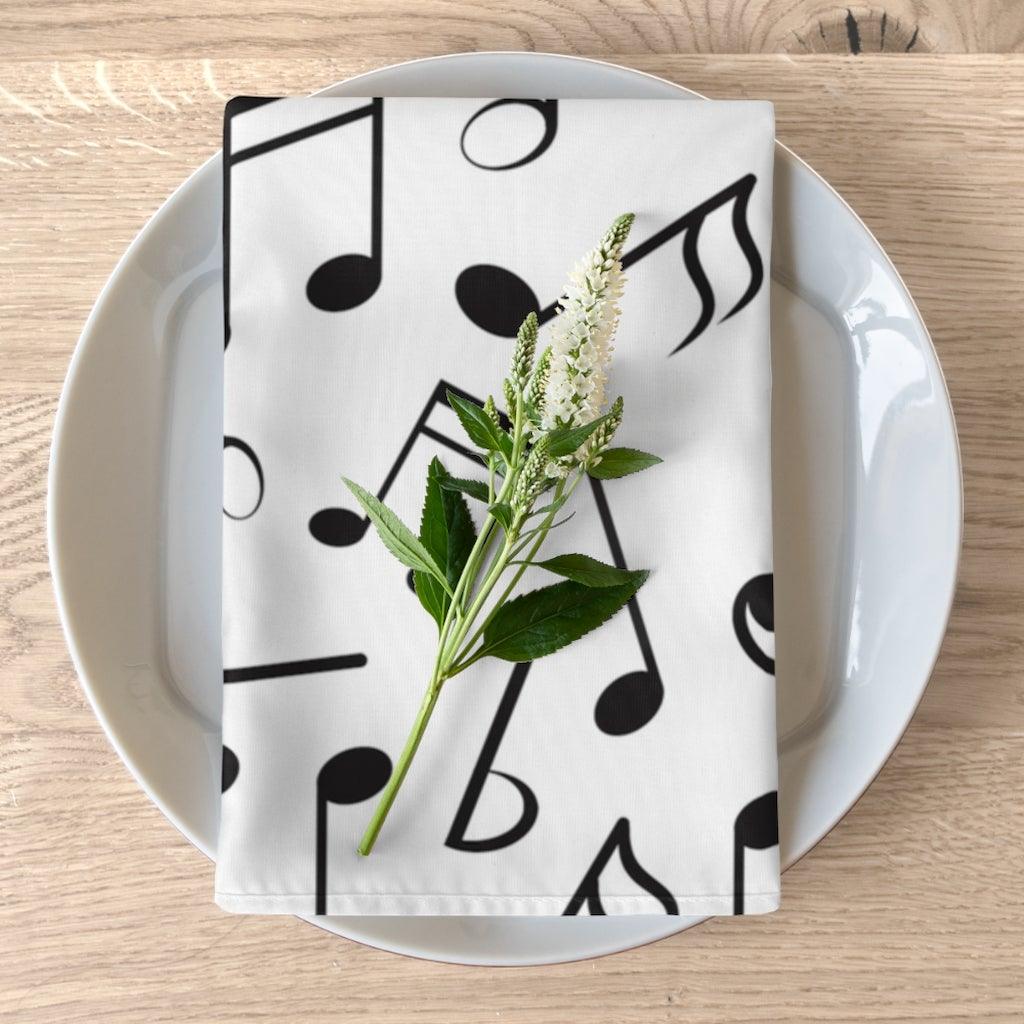 Music Note Cloth Napkins Set Of 4 - Music Gifts Depot