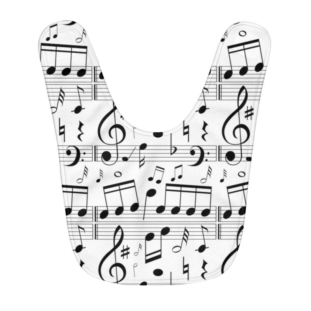 Music Note Fleece Baby Bib - Music Gifts Depot
