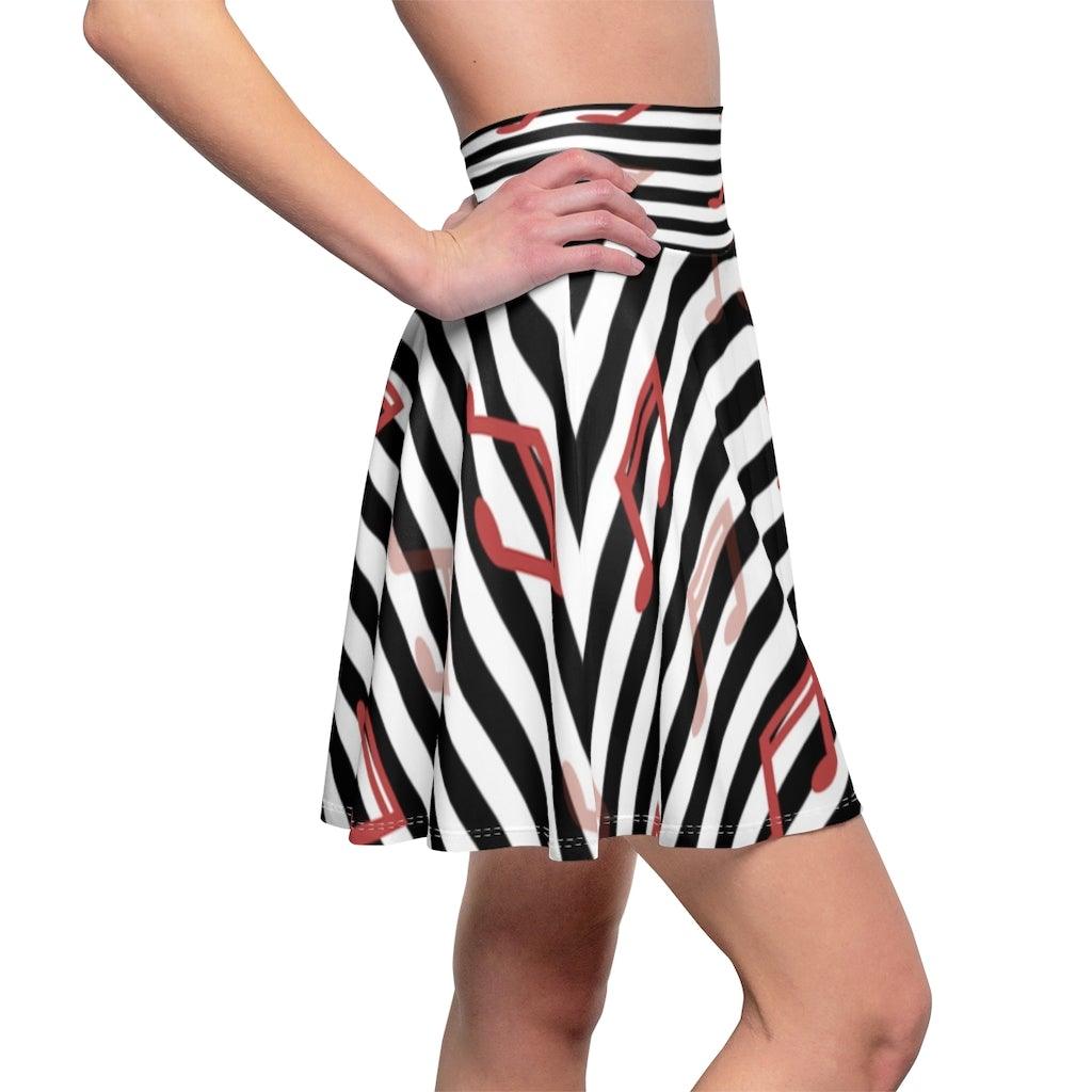 Music Note Women's Skater Skirt - Music Gifts Depot
