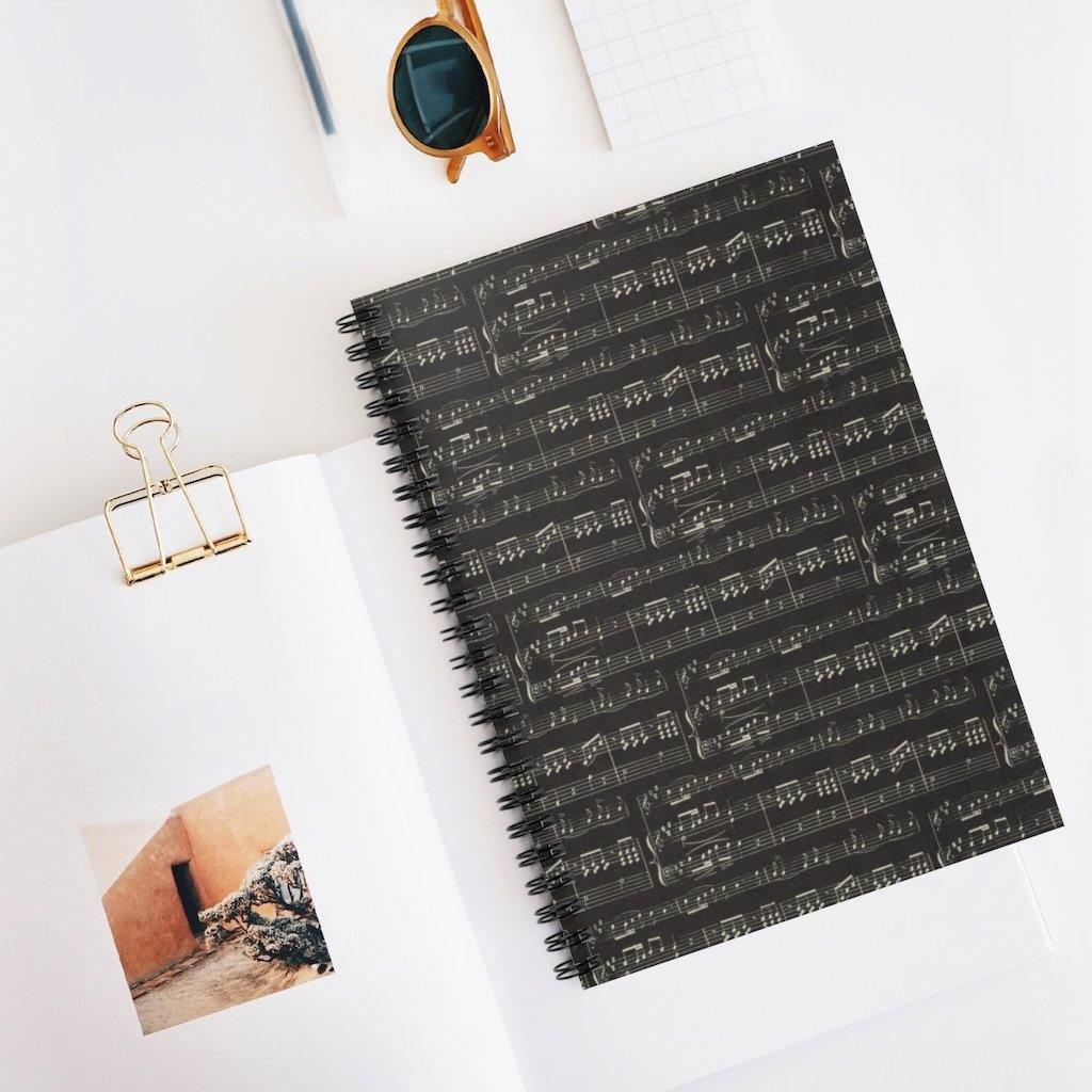 Music Spiral Notebook - Ruled Line - Music Gifts Depot