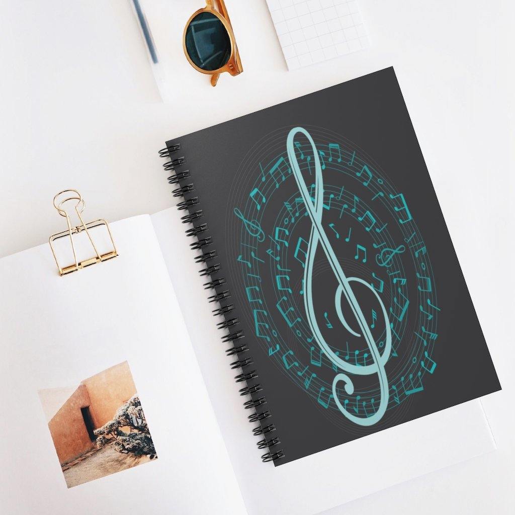 Music Spiral Notebook - Ruled Line - Music Gifts Depot