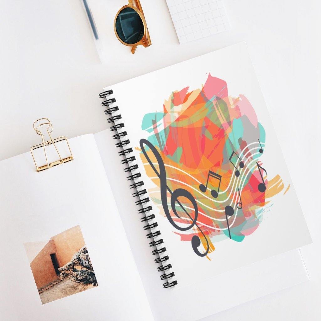 Music Spiral Notebook - Ruled Line - Music Gifts Depot
