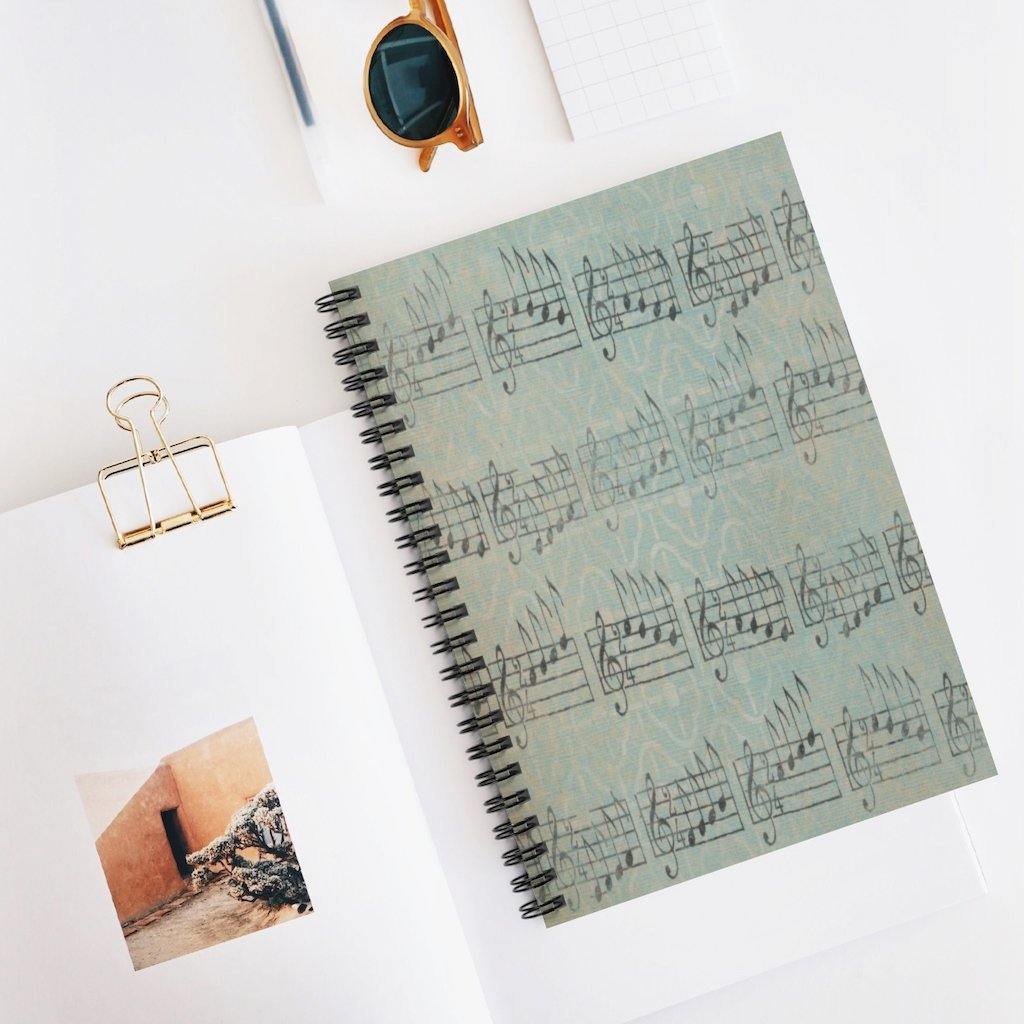 Music Spiral Notebook - Ruled Line - Music Gifts Depot