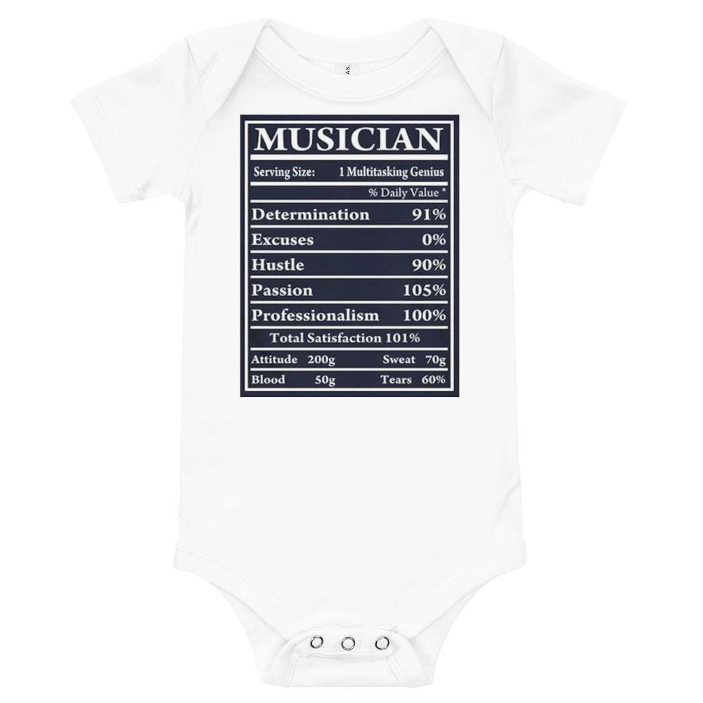 Musician Facts Baby short sleeve one piece - Music Gifts Depot