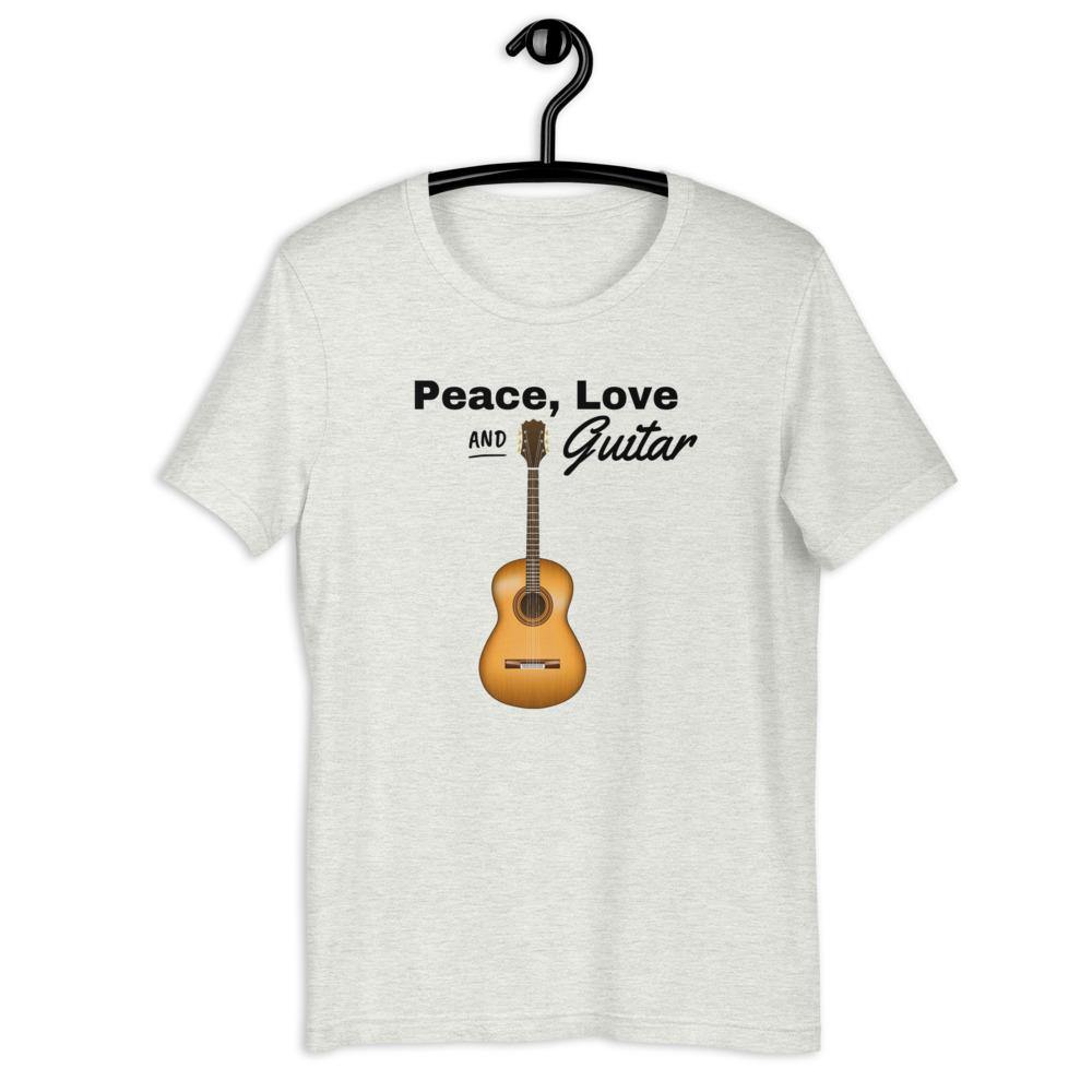 Peace, Love And Guitar T-Shirt - Music Gifts Depot