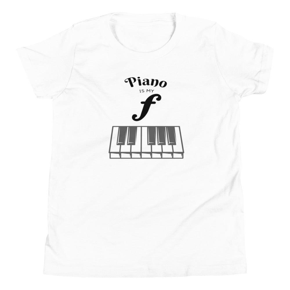 Piano Is My Forte Youth Kids T-Shirt - Music Gifts Depot
