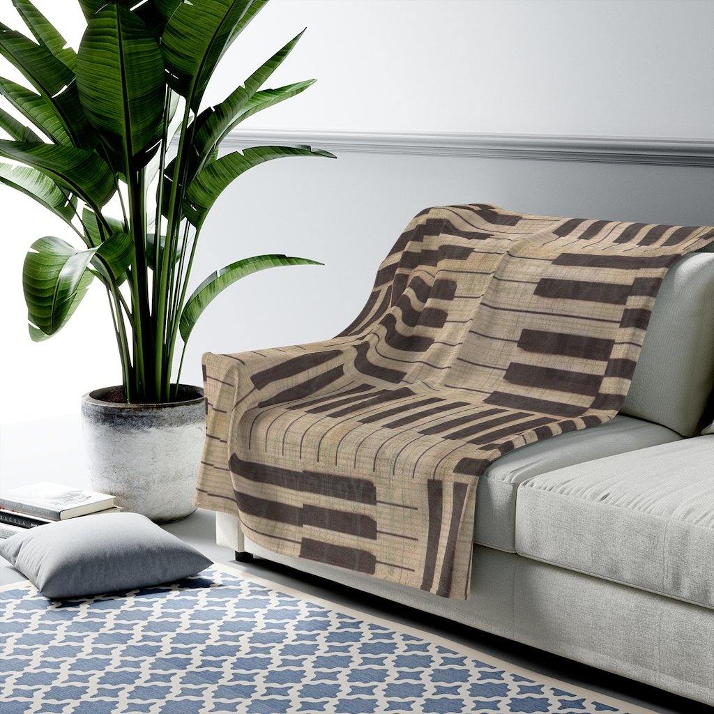 Piano Velveteen Plush Blanket - Music Gifts Depot
