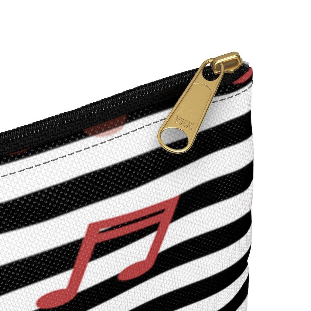 Striped Music Note Accessory Pouch - Music Gifts Depot