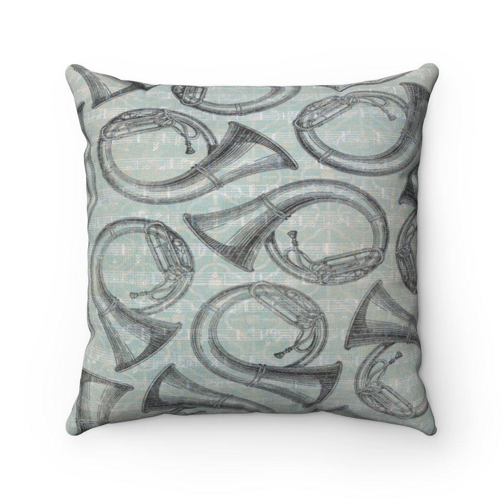 Tuba music note Square Pillow - Music Gifts Depot