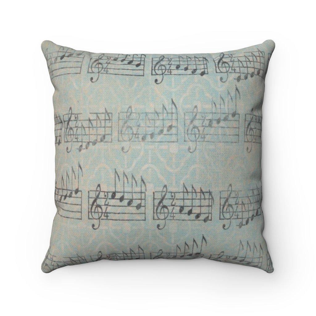 Vintage Music Note Square Pillow - Music Gifts Depot