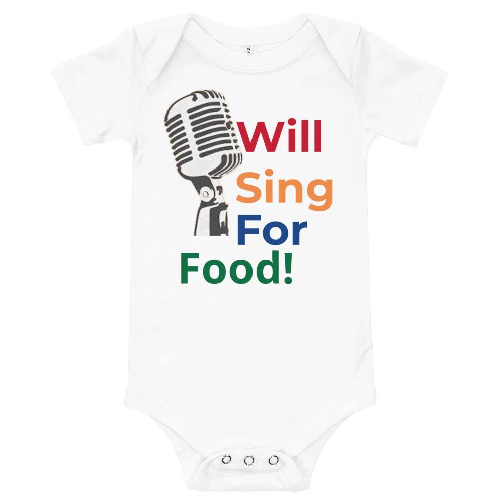 Will Sing For Food Music Baby short sleeve one piece - Music Gifts Depot