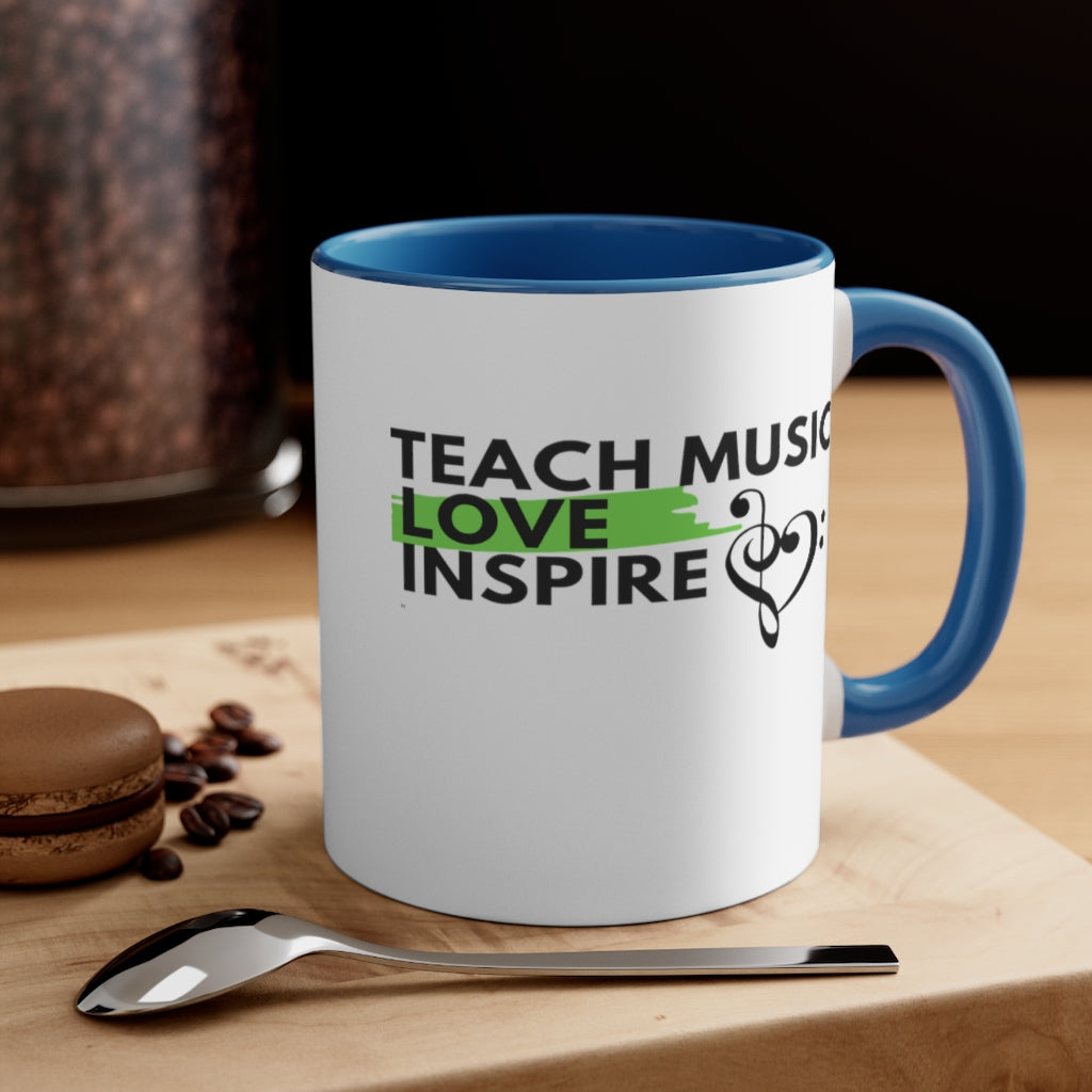 Teach Music Love Inspire Coffee Mug, 11oz - Music Gifts Depot