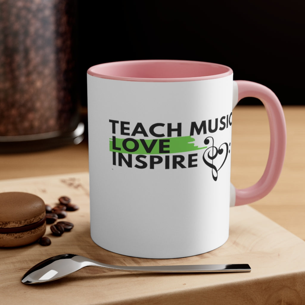 Teach Music Love Inspire Coffee Mug, 11oz - Music Gifts Depot