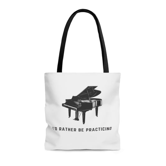 I'd Rather Be Practicing Piano Tote Bag | Music Gifts Depot