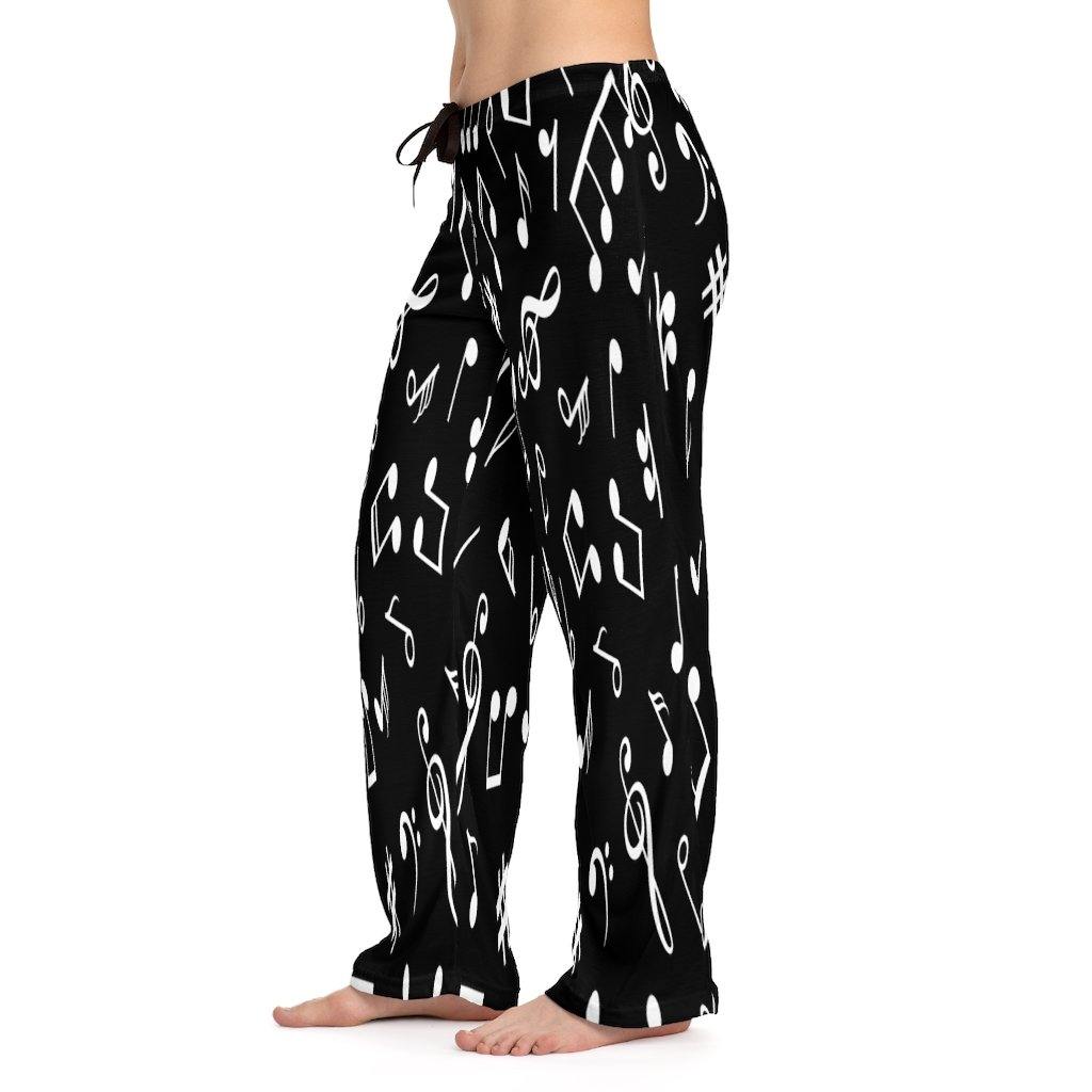 Black Women's Pajama Pants | Music Gifts Depot