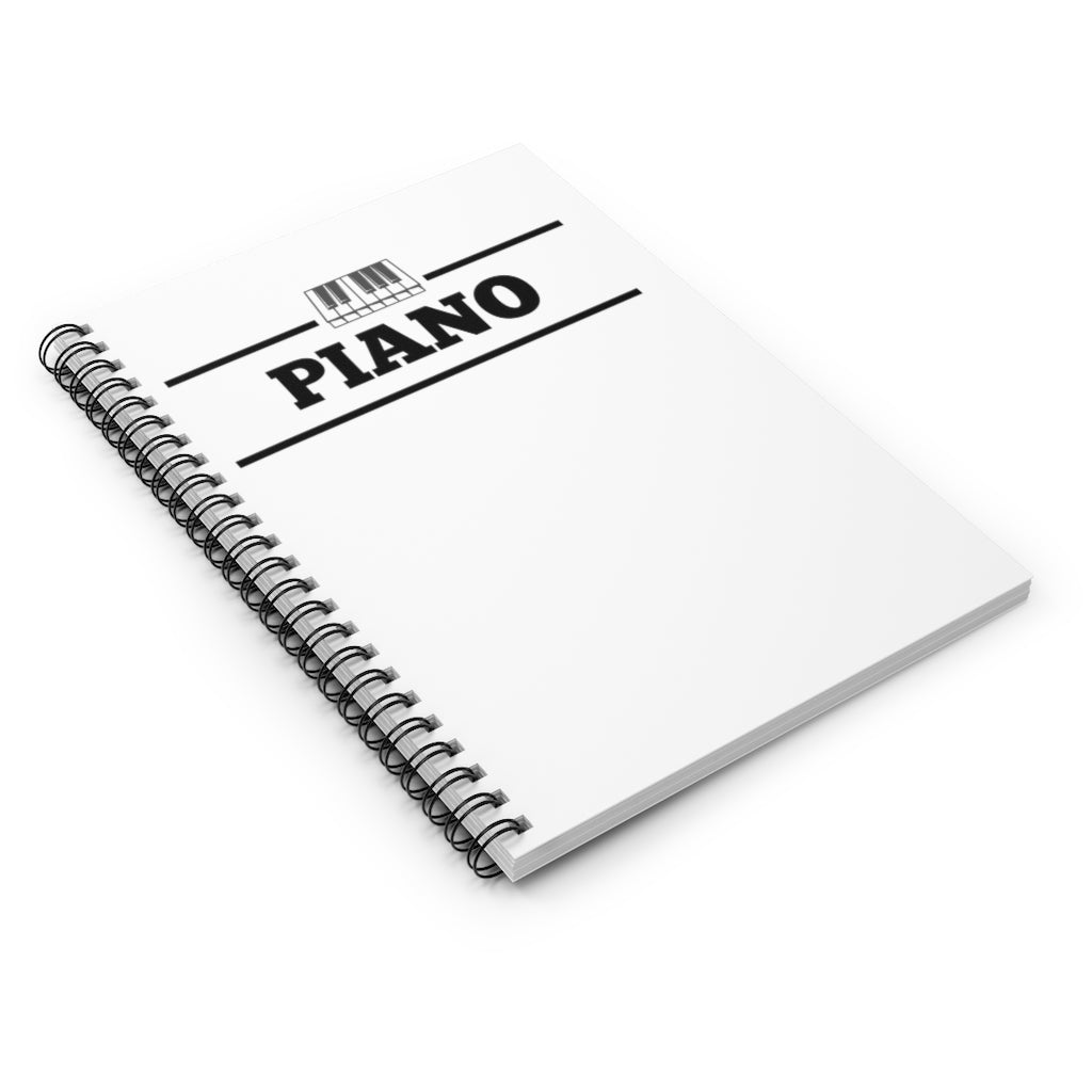 Piano Spiral Notebook - Ruled Line | Music Gifts Depot