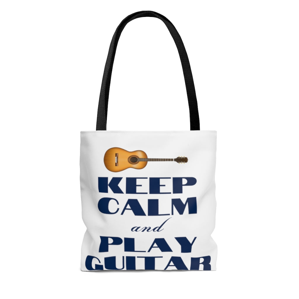 Keep Calm and Play Guitar Tote Bag | Music Gifts Depot