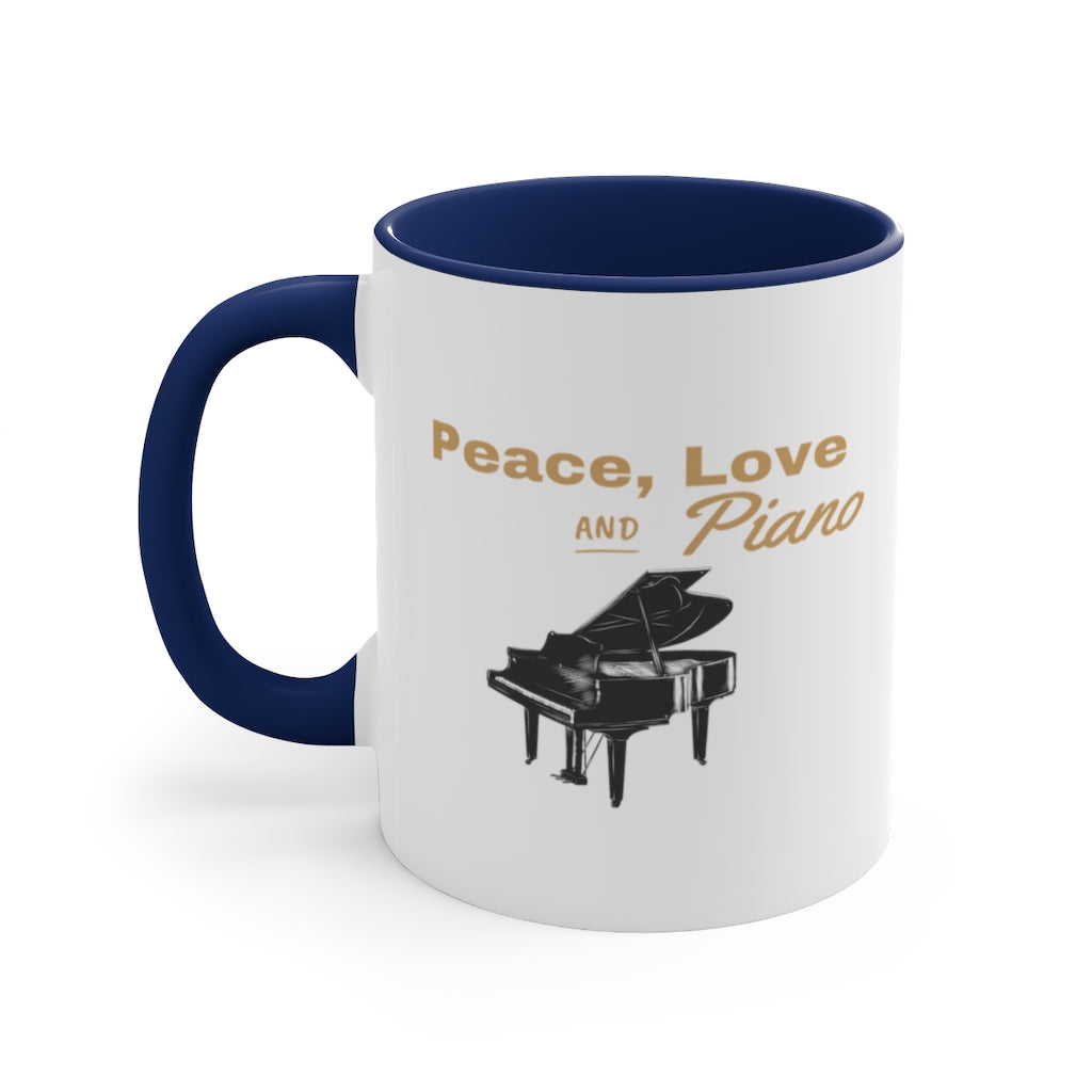 Peace Love and Piano Pianist Grand piano teacher Coffee Mug