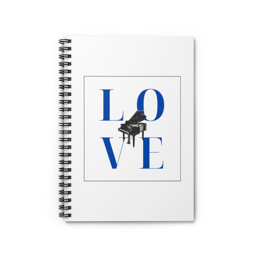 Love Piano Spiral Notebook - Ruled Line | Music Gifts Depot